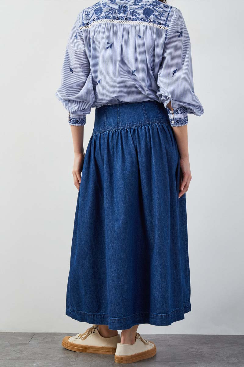 Avalin Button Denim Skirt