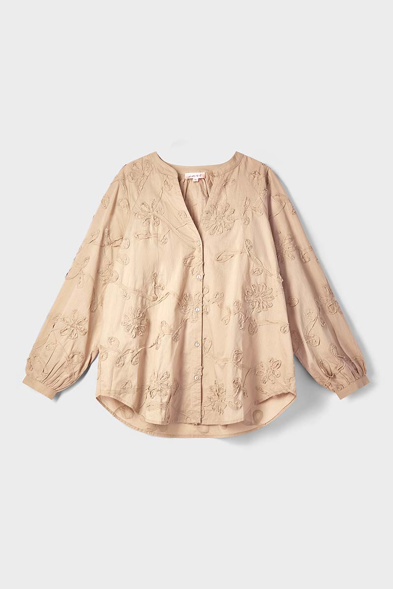 Avari Embroidered Caramel Top
