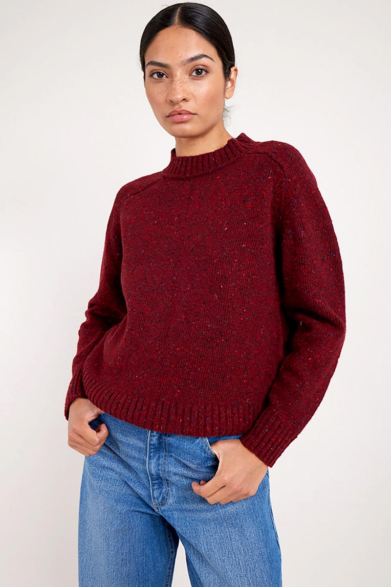 Carmine Donegal Merino Wool Jumper