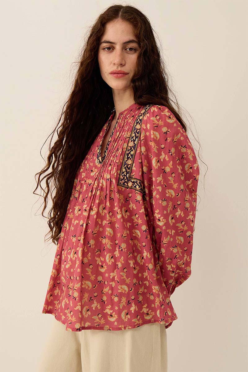 Darney Floral Print Cotton Top