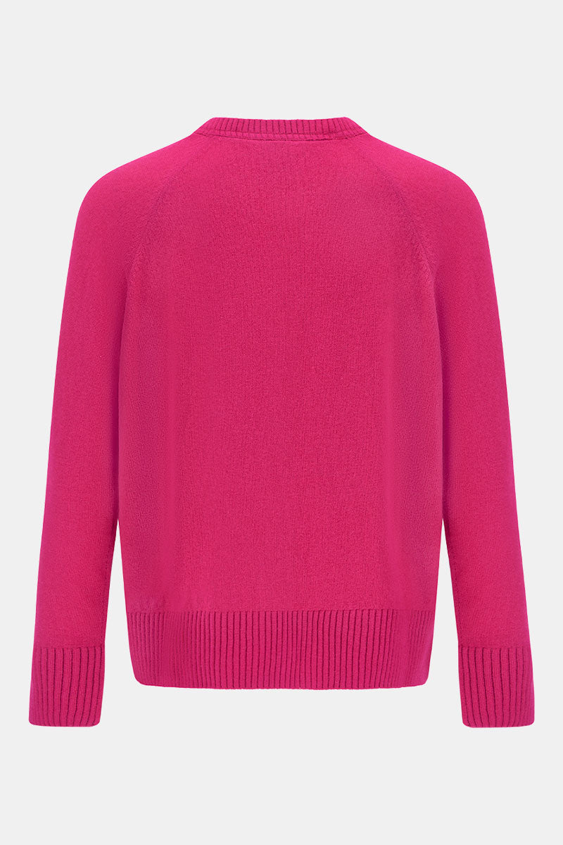 Back shot of East Ember Pink Button Down Cashmere Cardigan