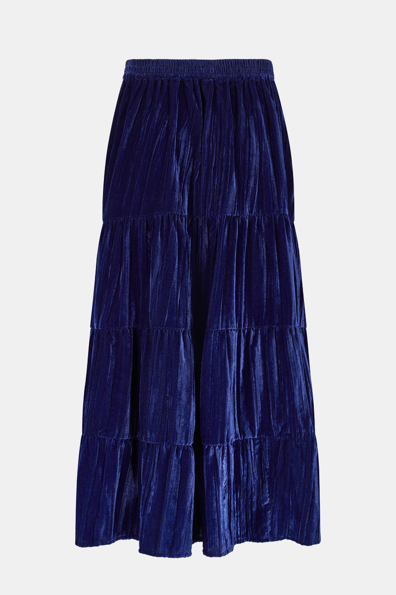 Heather Velvet Crinkle Maxi Skirt