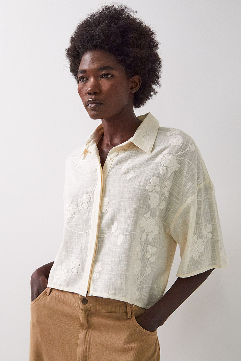 Hecate Ivory Embroidered Shirt