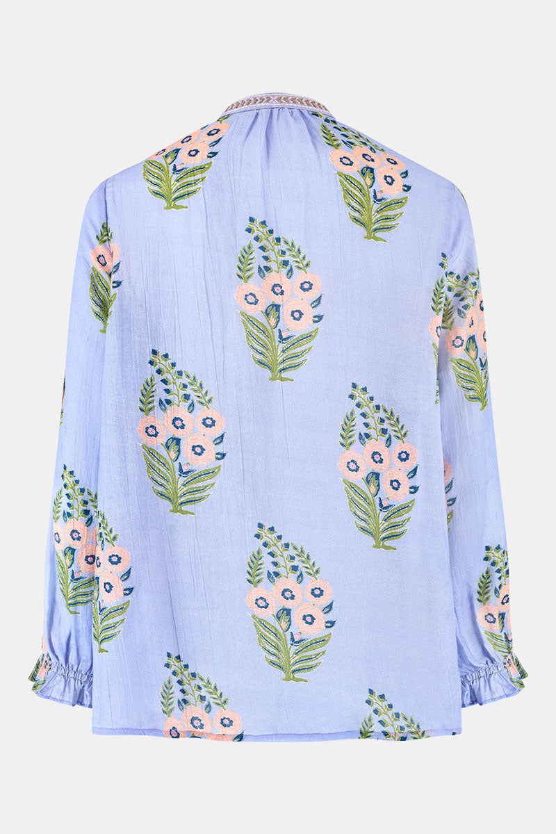 Back shot of EAST Logan Lilac Printed Top