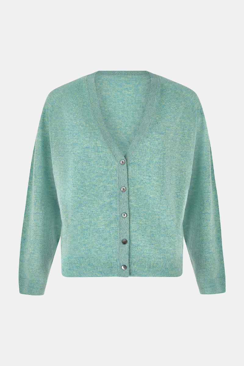 Meleri Silk & Cashmere Green Cardigan