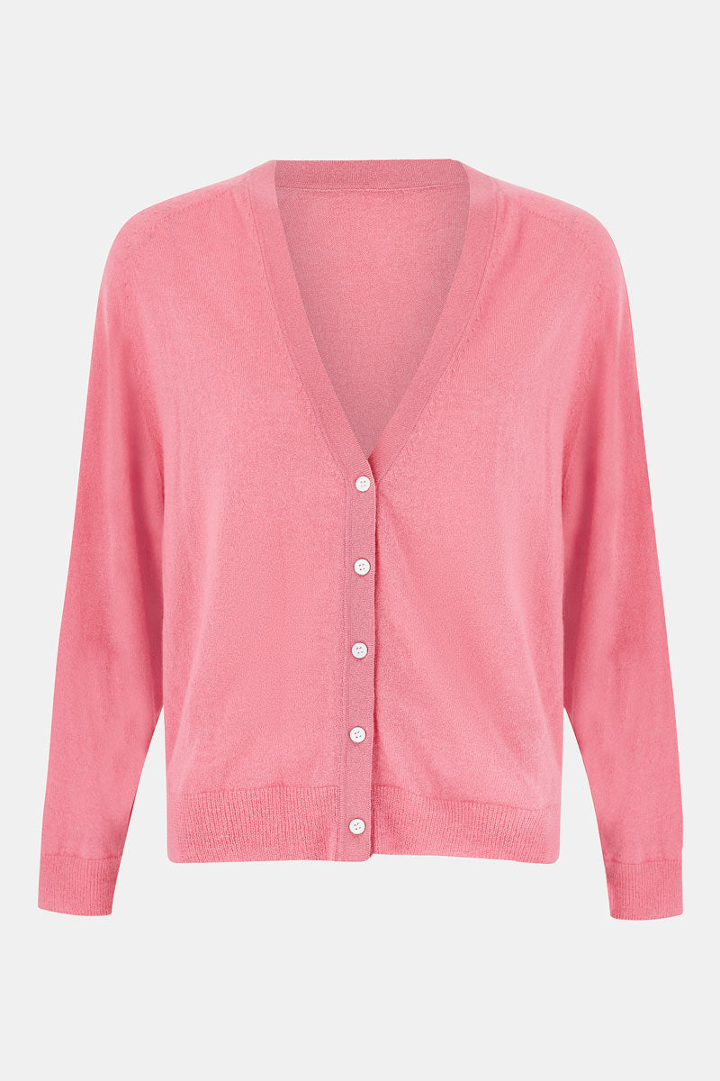 Meleri Silk & Cashmere Pink Cardigan