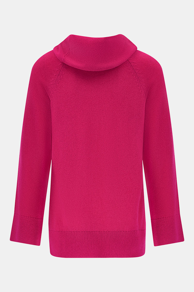 Back image of EAST Ruhn Pink Cashmere Roll Neck Jumper