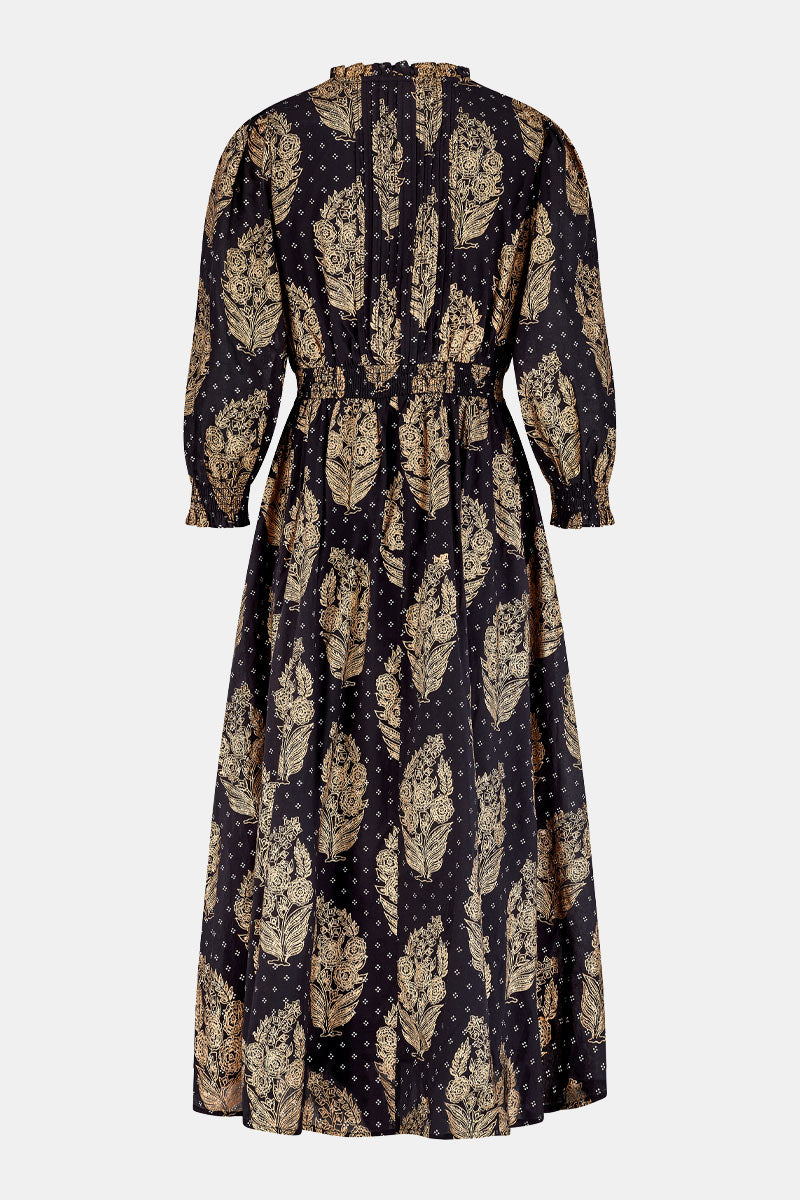 Back shot. East Silvia gold foil dress