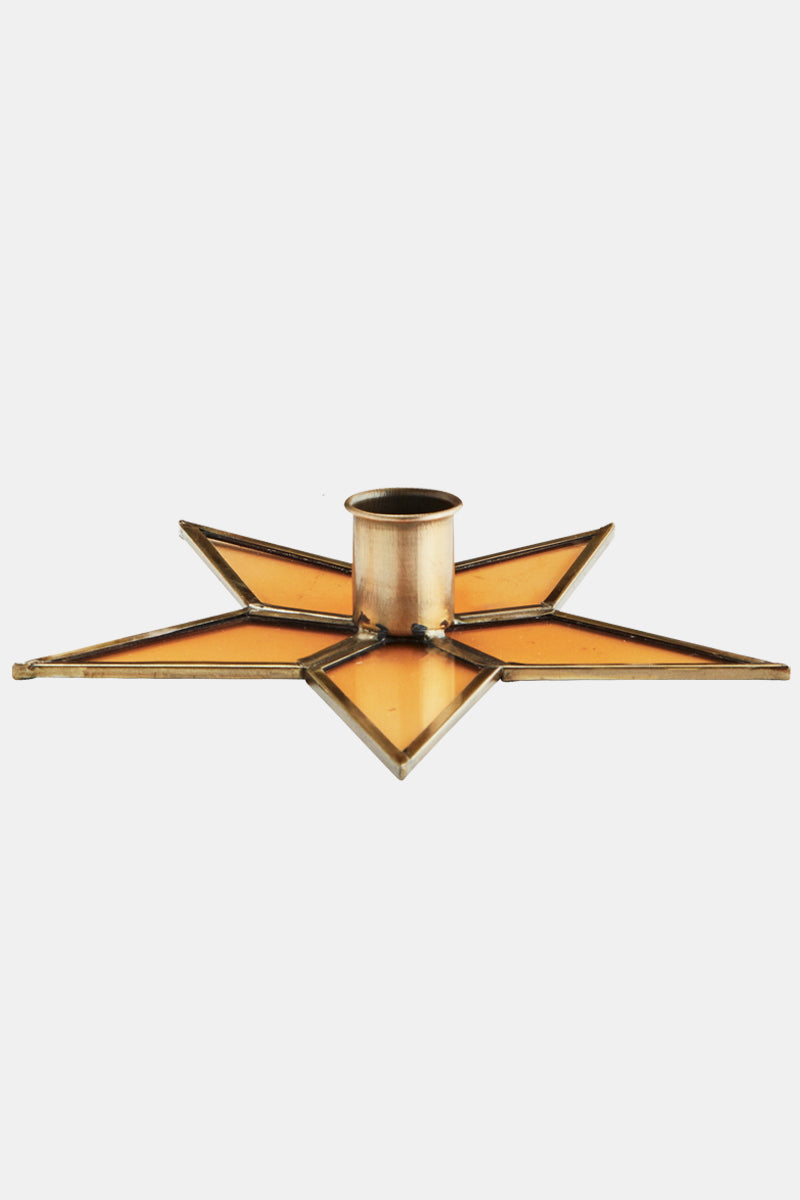Madam Stoltz Glass Star Candle Holder