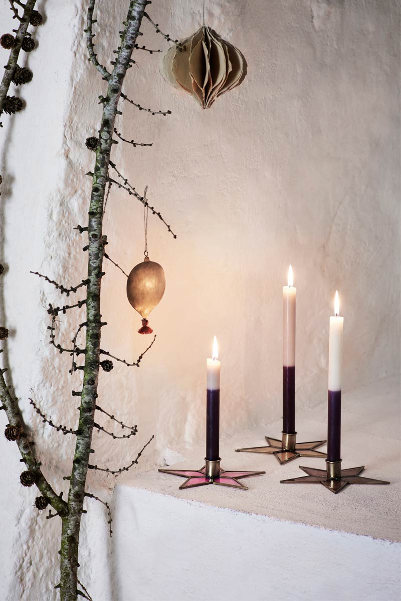 Madam Stoltz Glass Star Candle Holder