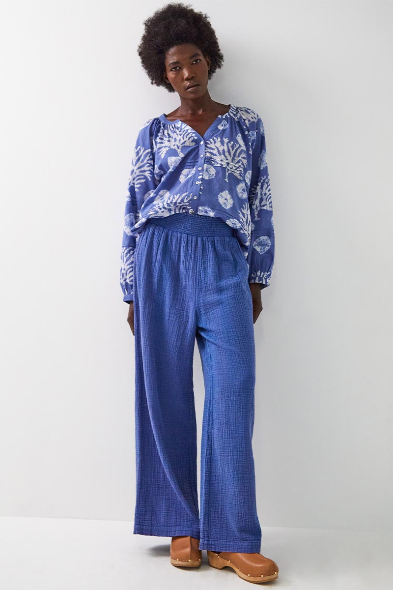 Stephanie Cotton Trousers Indigo
