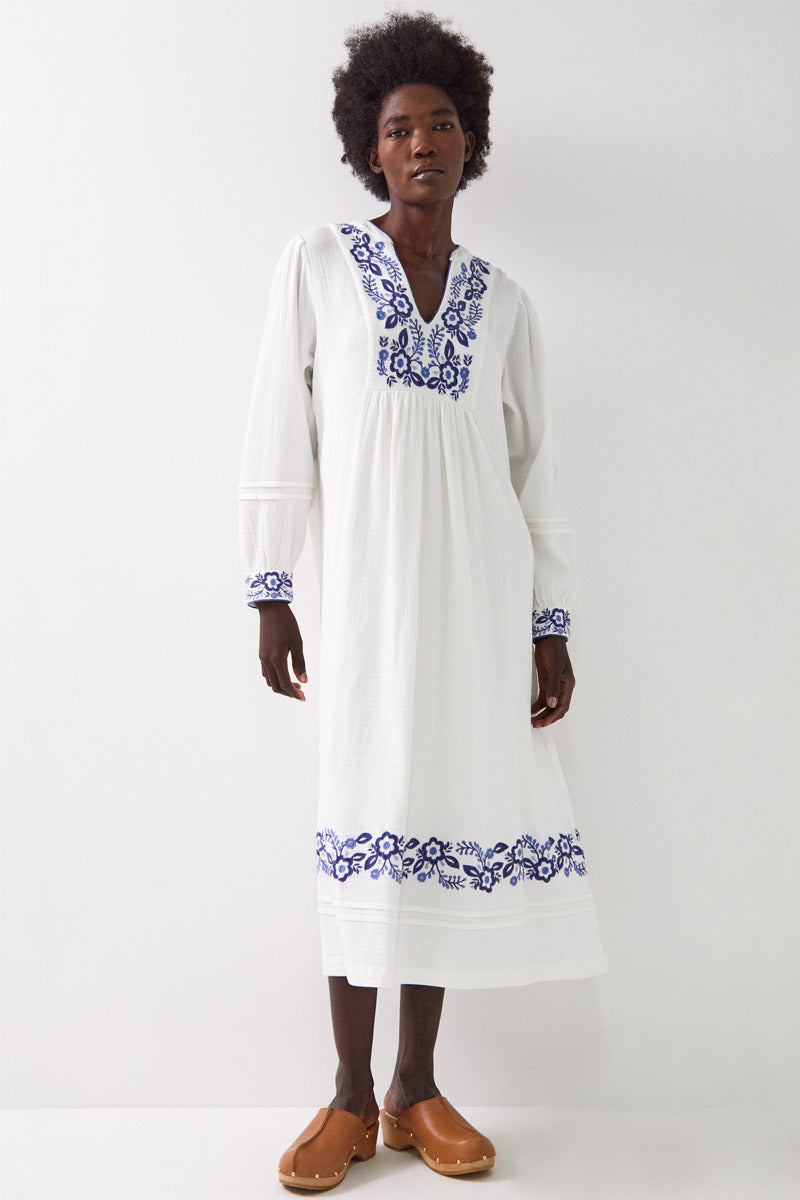 Tamara Embroidered Cotton Midi Dress