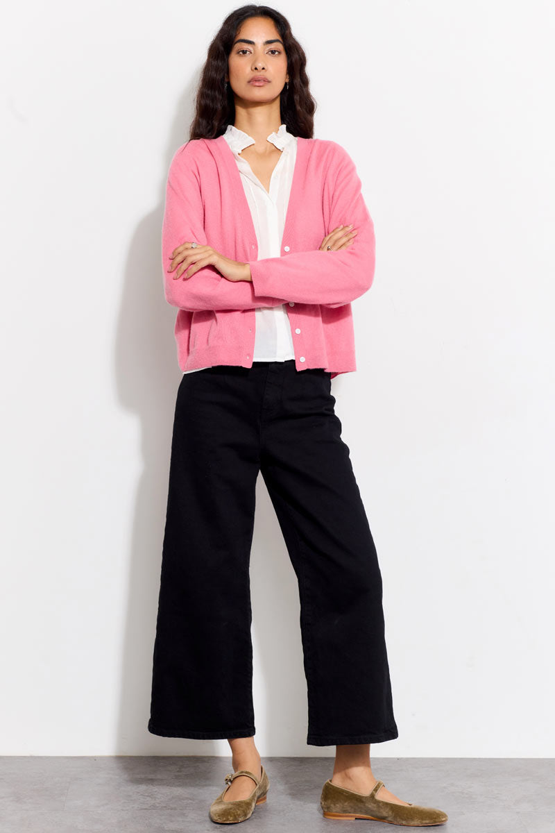 Meleri Silk & Cashmere Pink Cardigan