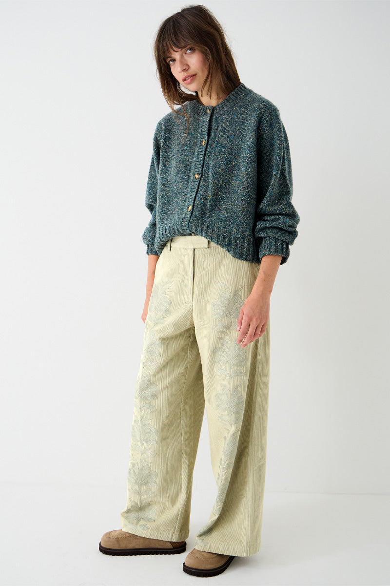 Astrid Cord Embroidered Trouser