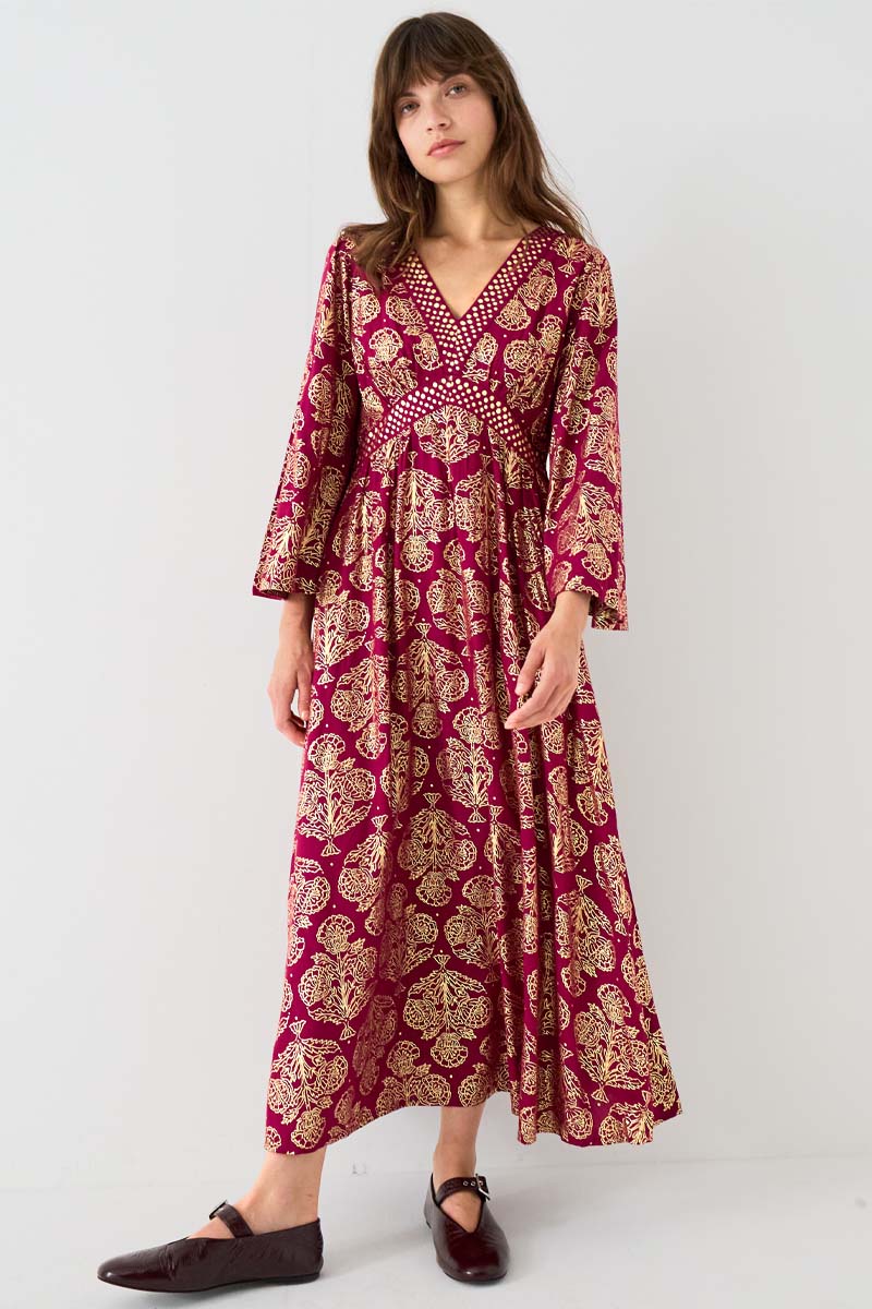 Aviana Floral Foil Maxi Dress