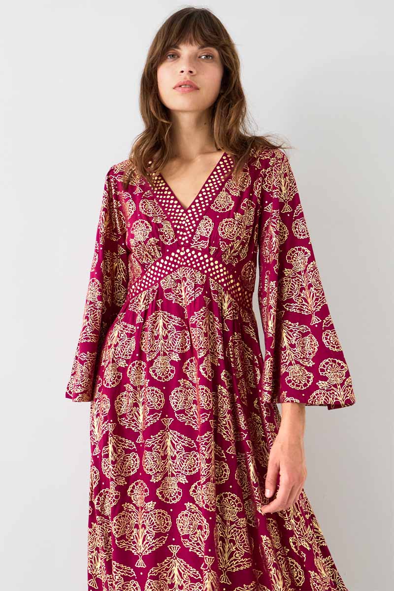 Aviana Floral Foil Maxi Dress