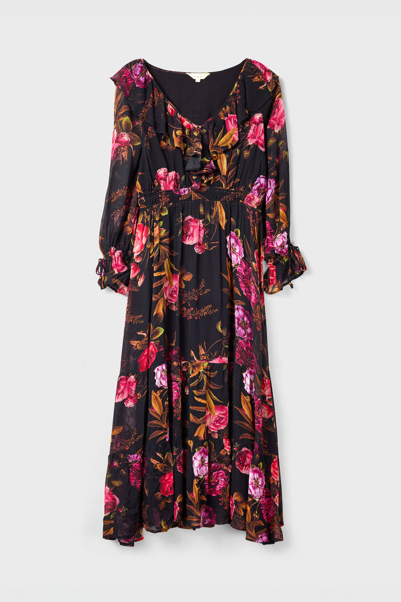 Dylan Floral Print Ruffle Maxi Dress
