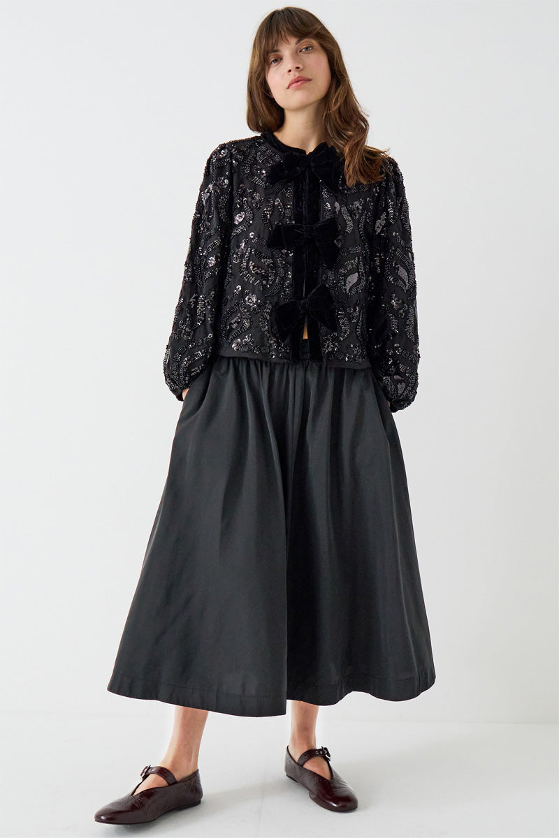 Elinor Velvet Embellished Bow Jacket