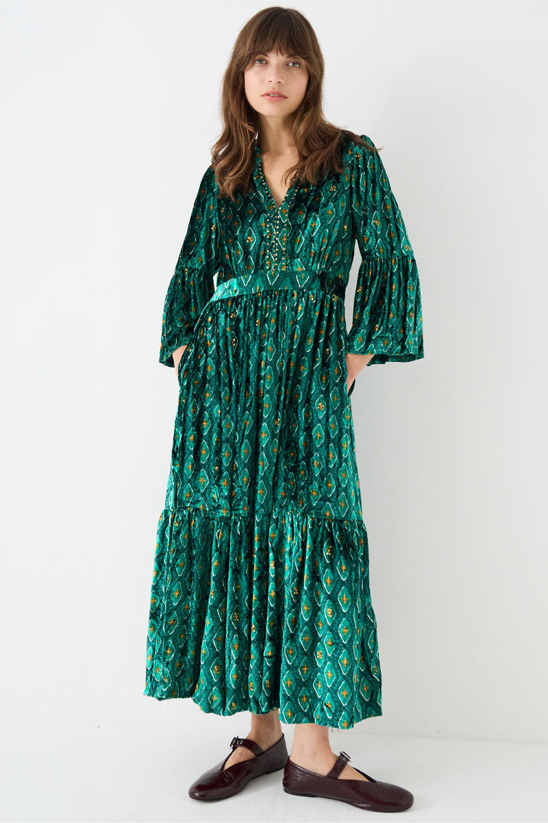 Junia Geo Velvet Dress