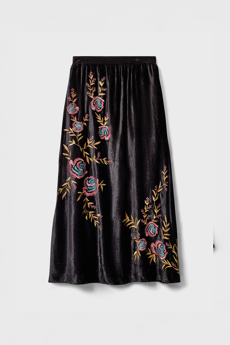 Talia Floral Embroidered Skirt
