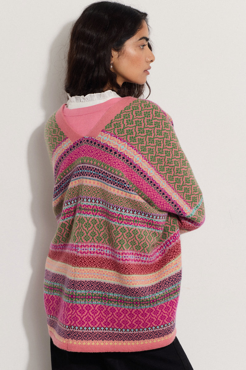 East x Oubas Fairisle Wool Cardigan
