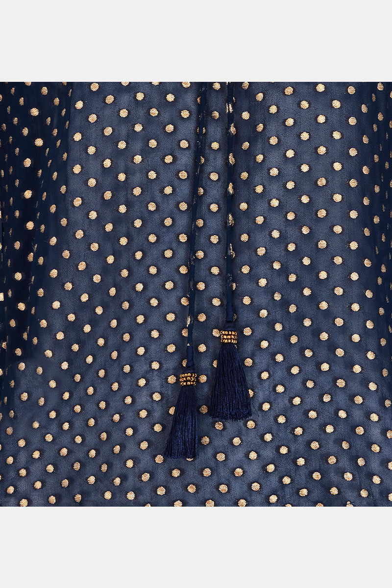 Detail shot. East Heritage Polina Gold Spot Top.