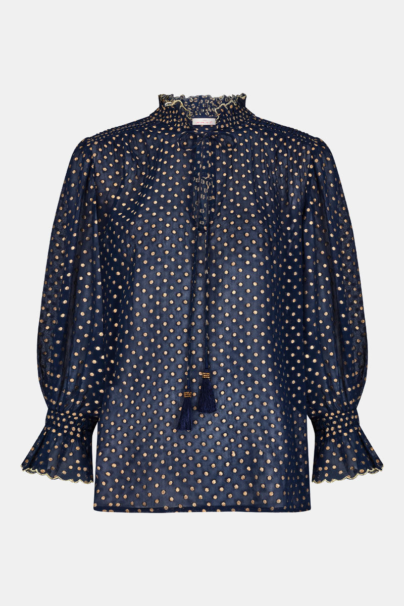 Front shot. East Heritage Polina Gold Spot Top.