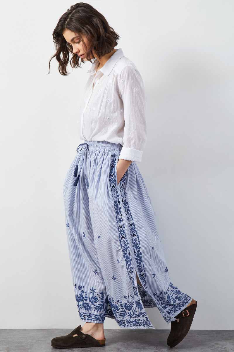 Teleri Floral Embroidered Cotton Skirt