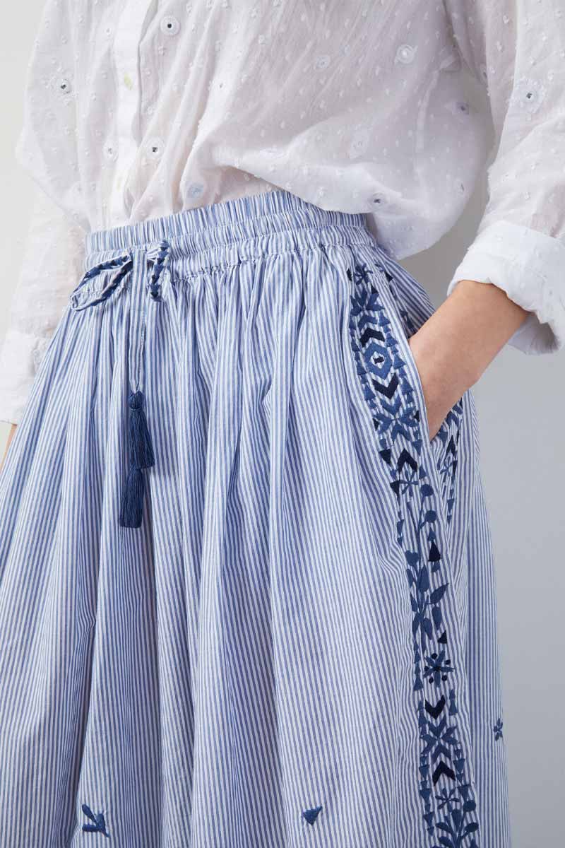 Teleri Floral Embroidered Cotton Skirt