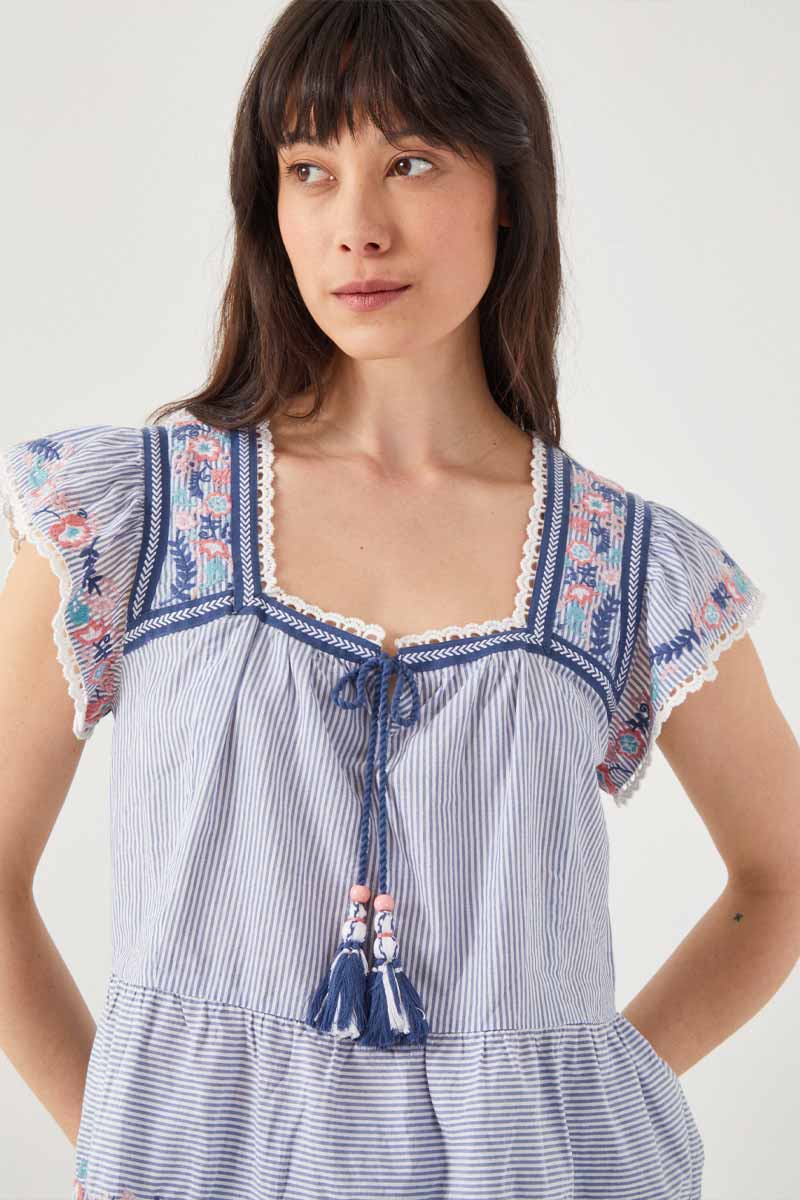 Teleri Stripe Cotton Top