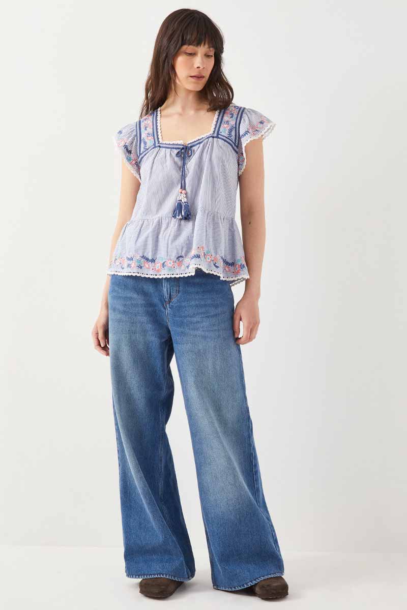 Teleri Stripe Cotton Top