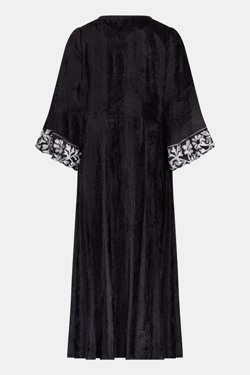 Bibi Embroidered Velvet Maxi Dress