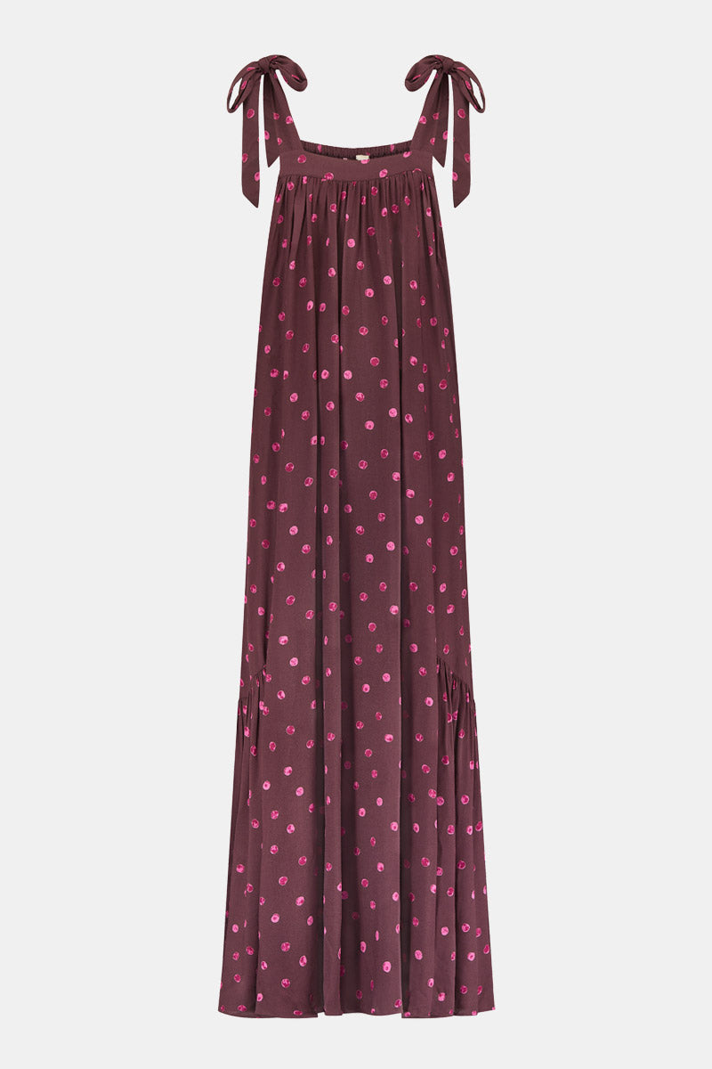 Flat shot front view of East Paola Spot Sleeveless Dress