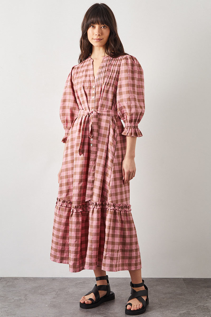 Alyessia Woven Gingham Dress
