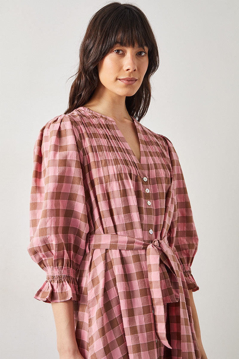 Alyessia Woven Gingham Dress