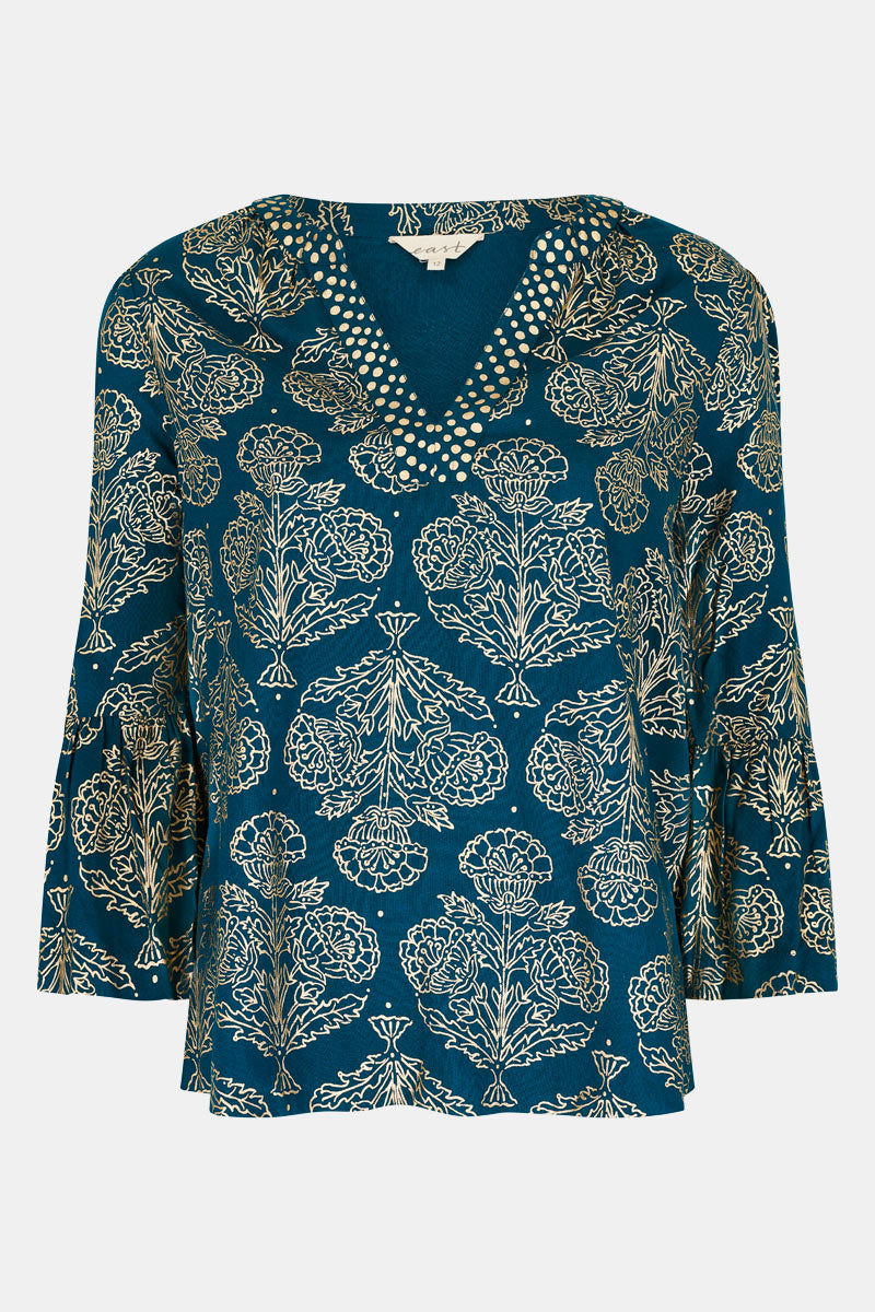 Aviana Floral Foil Blouse