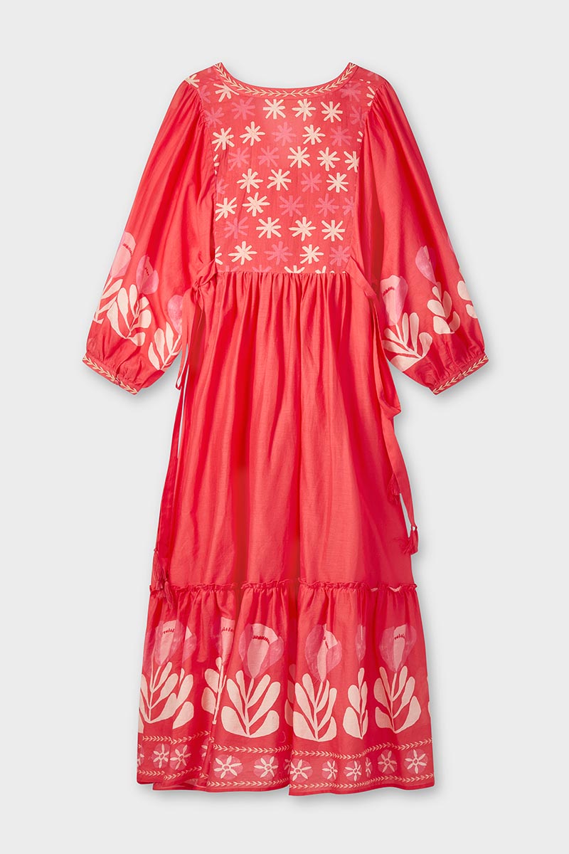 Melba Coral Cotton Dress