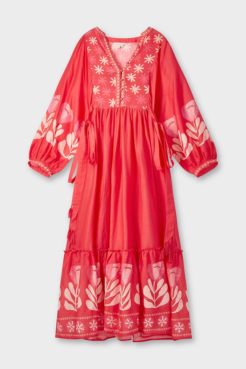 Melba Coral Cotton Dress
