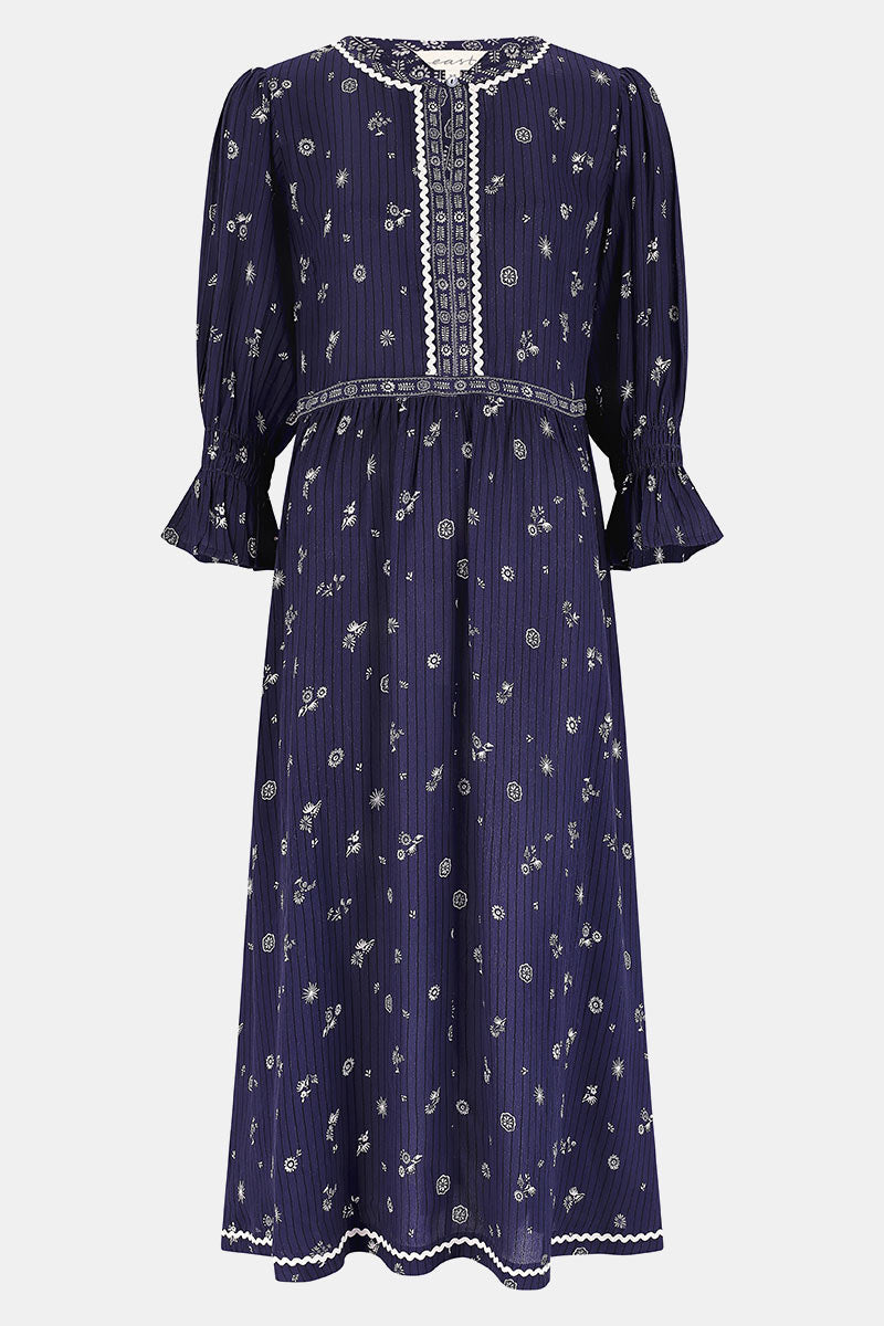 Sumitra Navy Dress