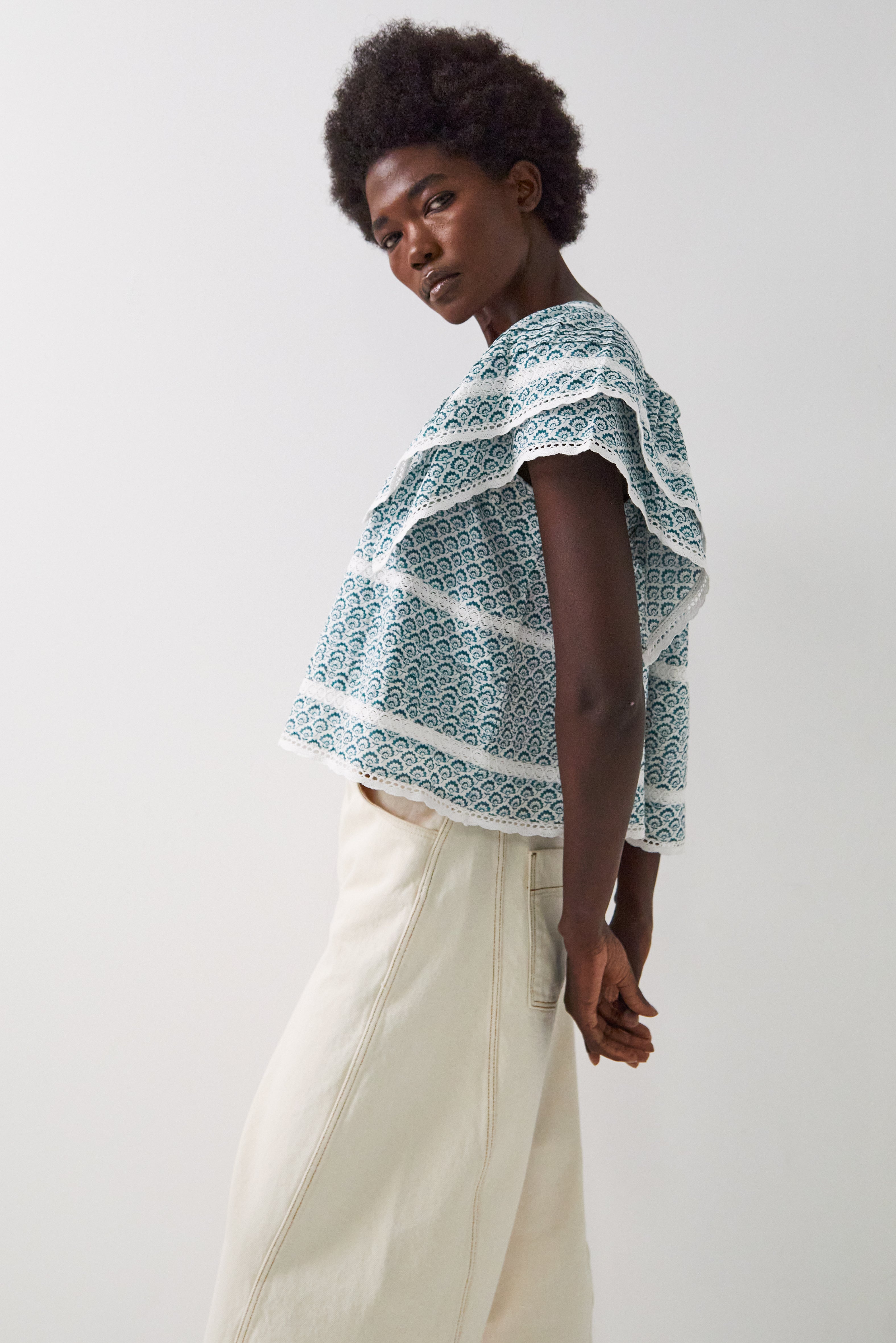 Duva Printed Cotton Top