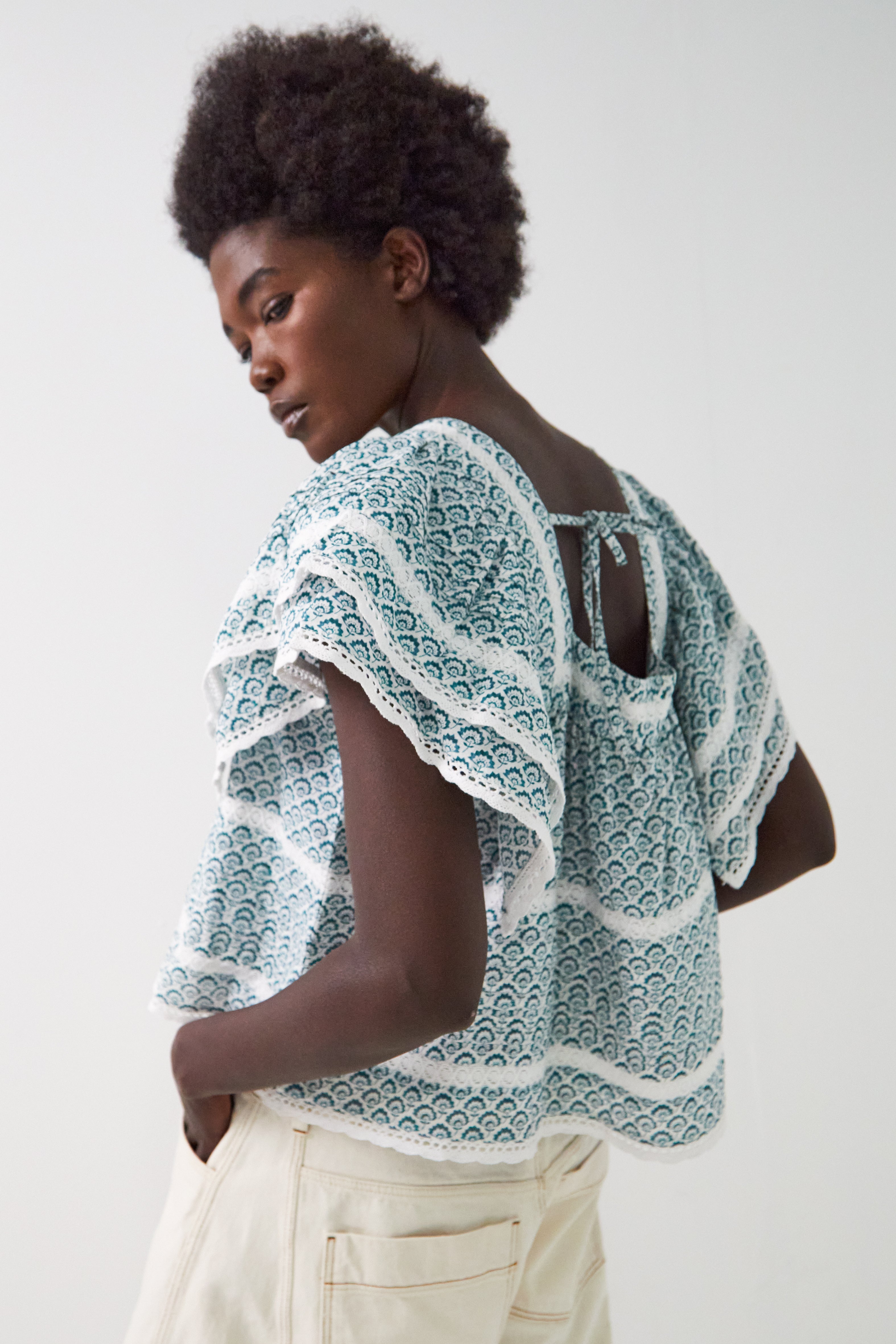 Duva Printed Cotton Top