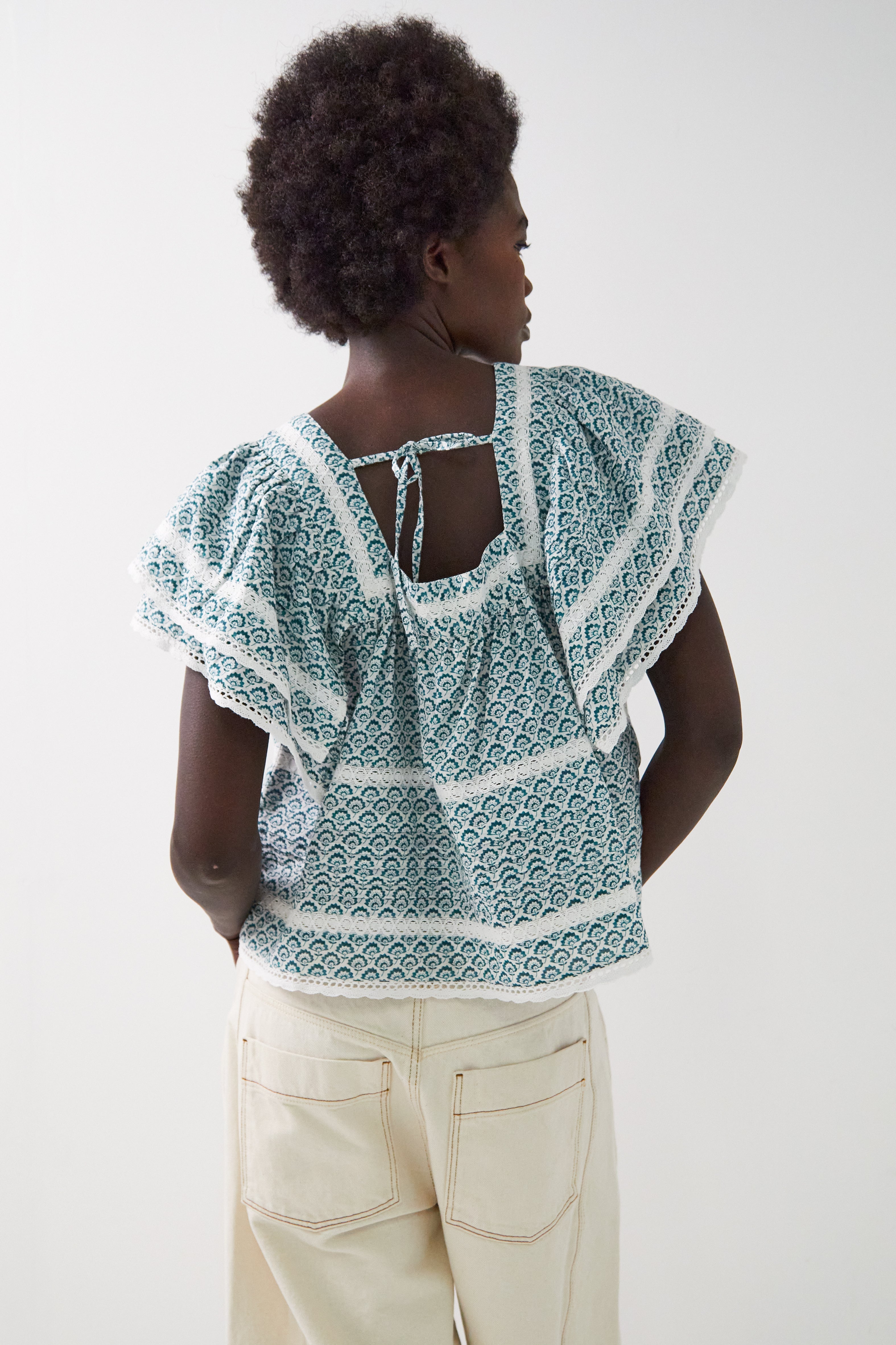 Duva Printed Cotton Top