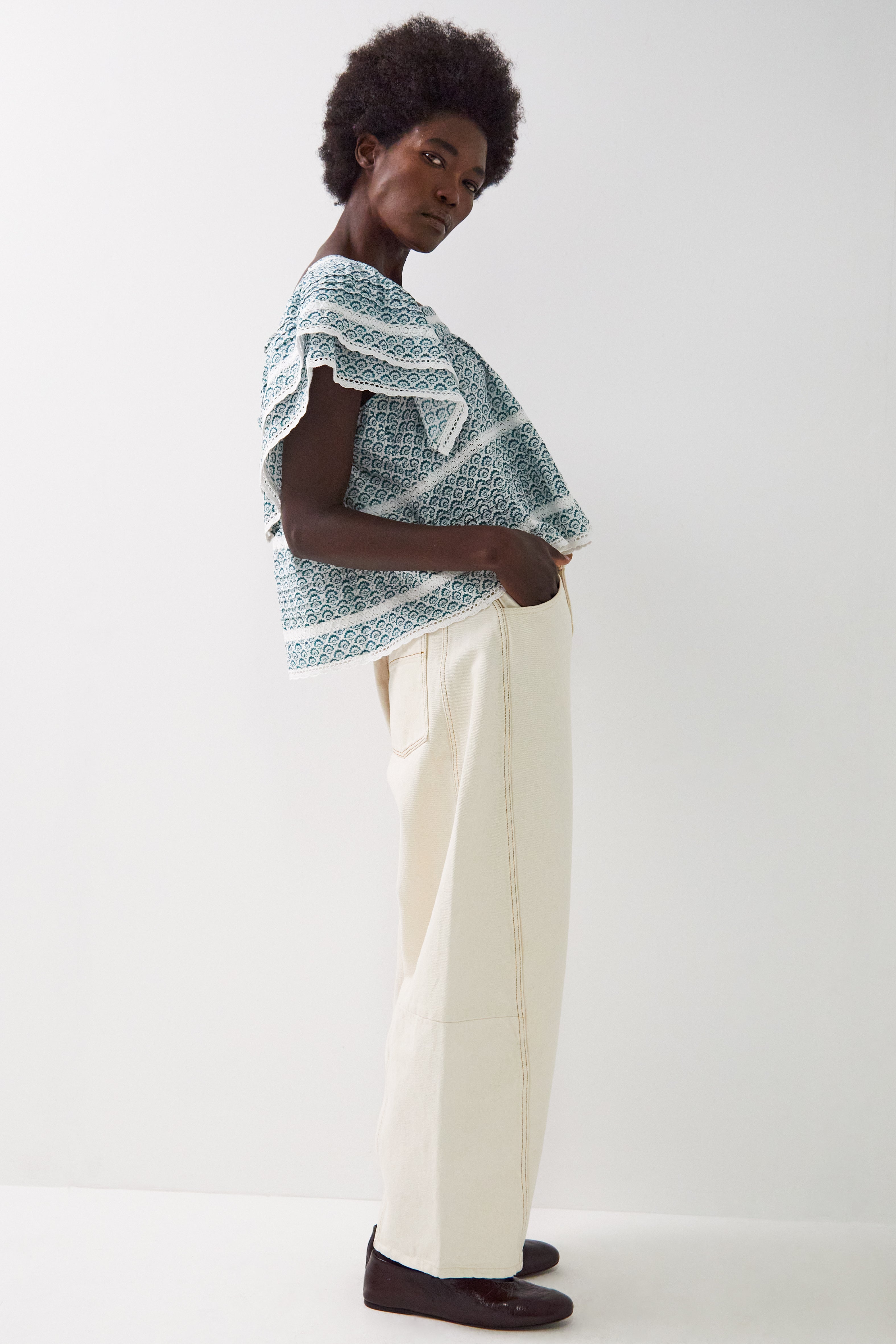 Duva Printed Cotton Top