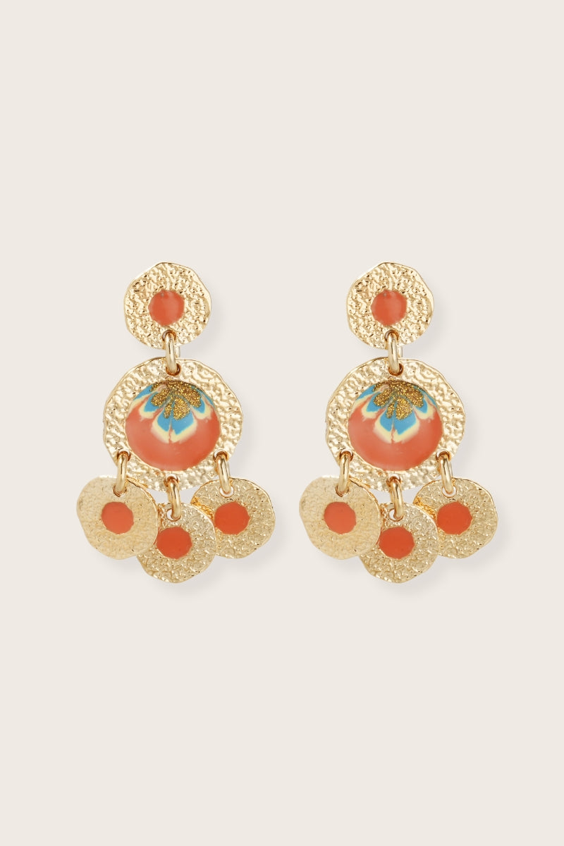 Illusion Hammered Gold-Plated Earrings