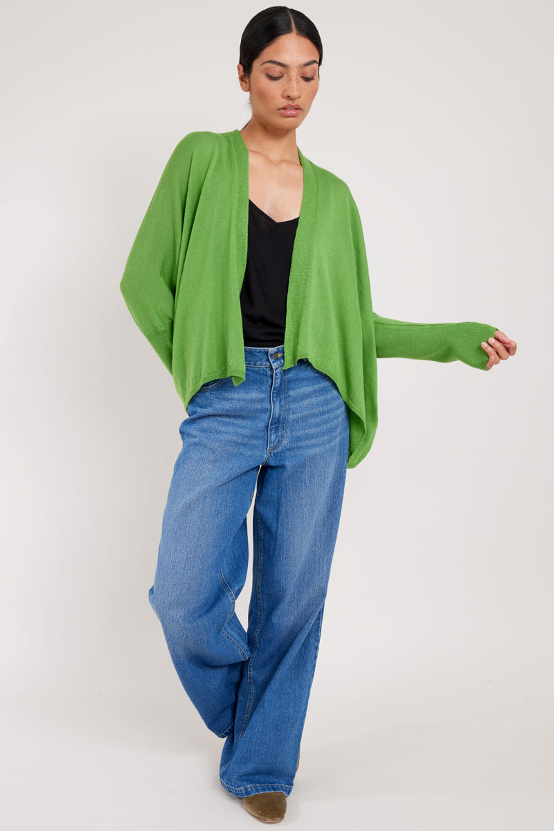 Eden Green Merino Wool Wrap Cardigan