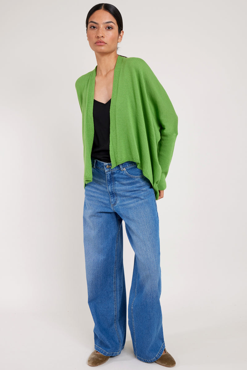 Eden Green Merino Wool Wrap Cardigan
