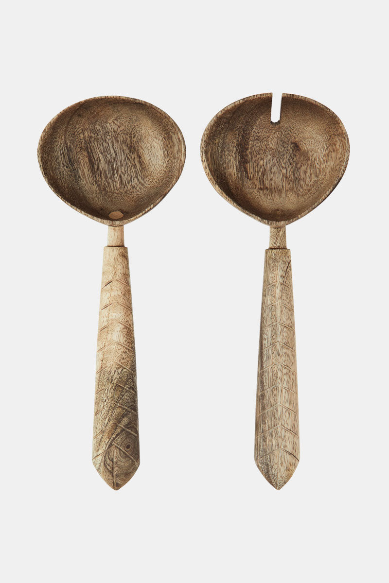 Madam Stoltz Natural Wooden Serving Spoons
