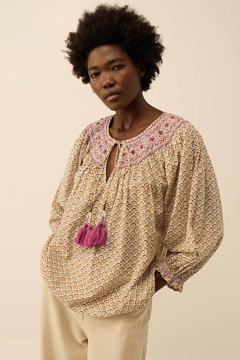 Alina Floral Printed Smocking Top