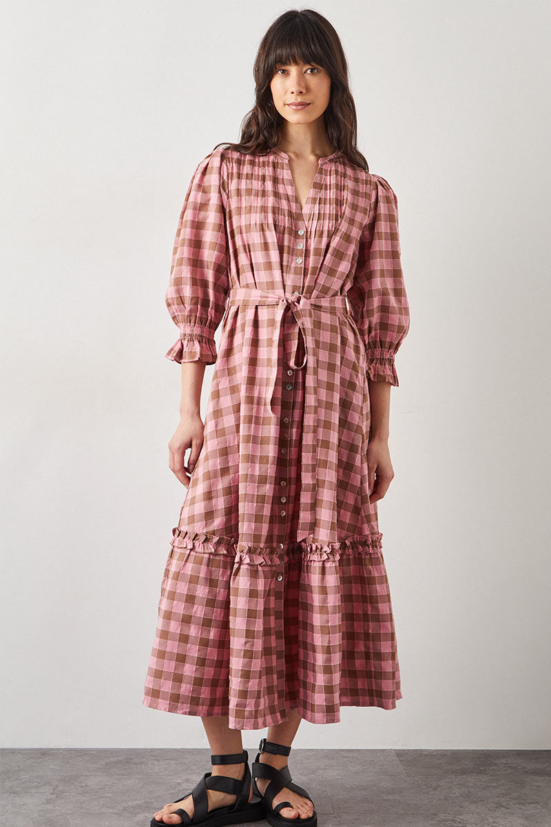 Alyessia Woven Gingham Dress