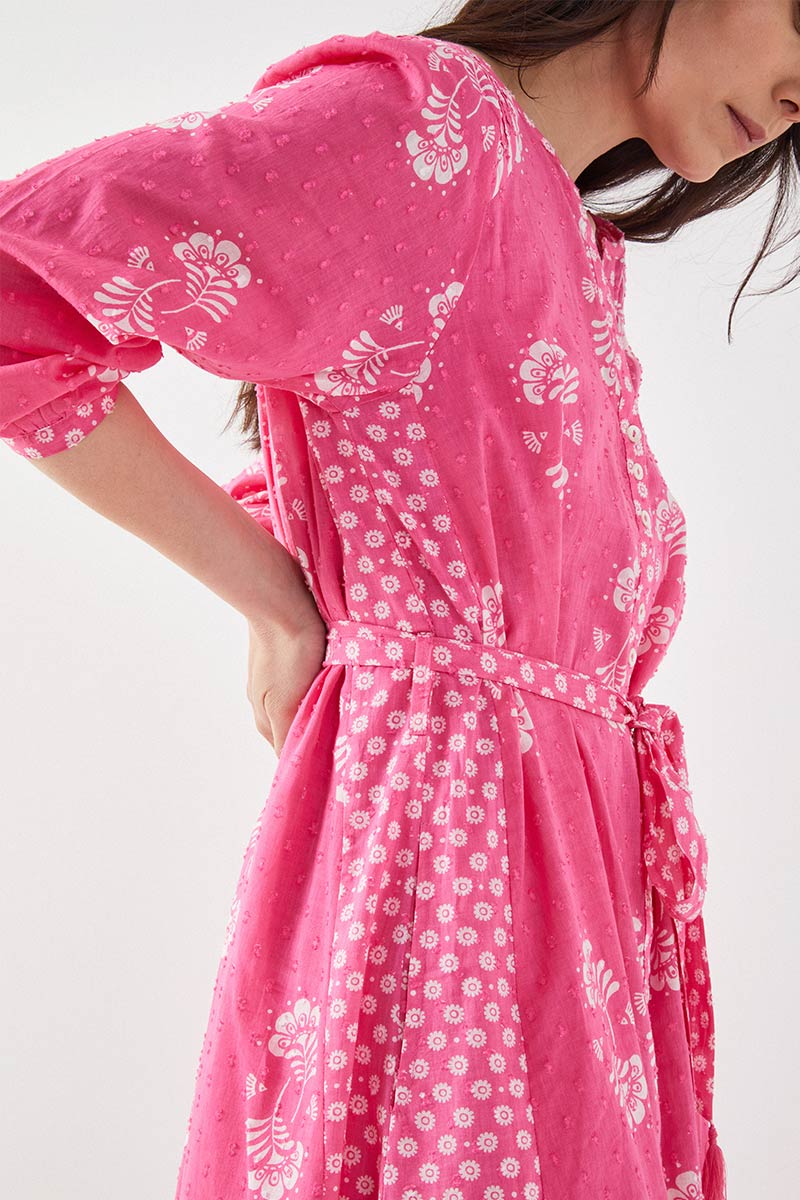 Amber Printed Pink Dress